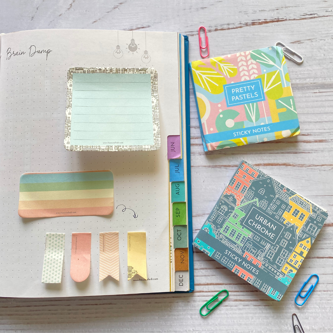 COMBO 4: Urban Chrome + Pretty Pastels Sticky Notes Combo