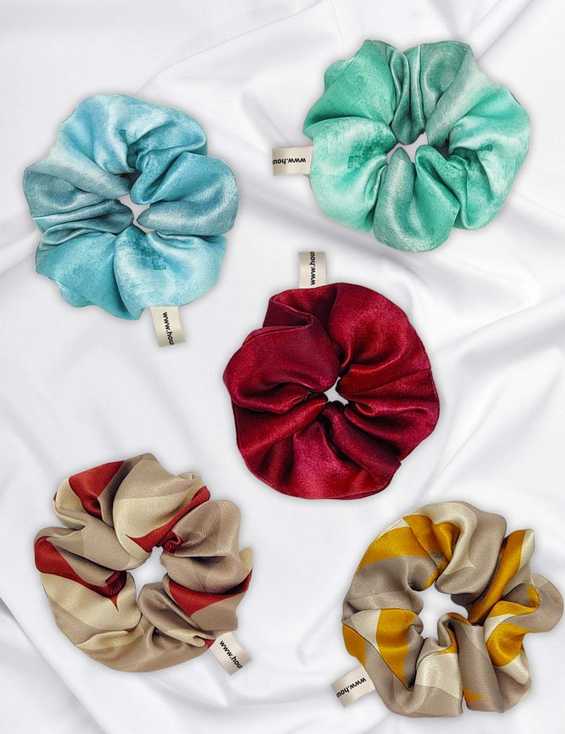 Silk Luxe Scrunchies | Set Of 5