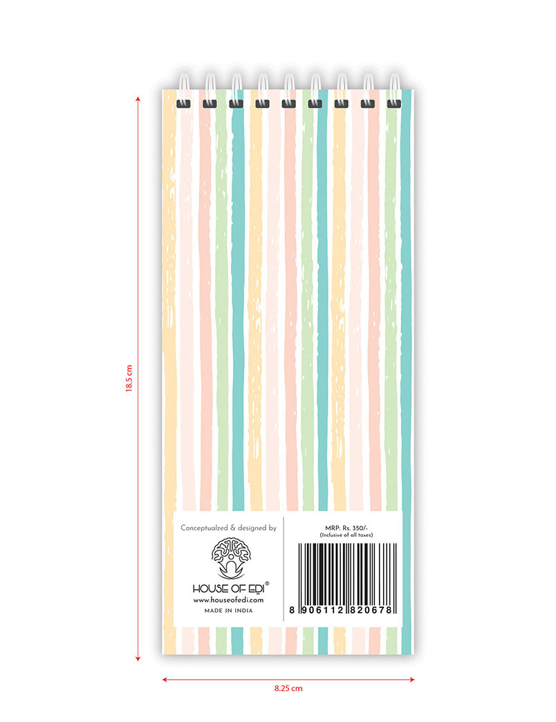 To Do List Notepad, Stripes – 50 Pages