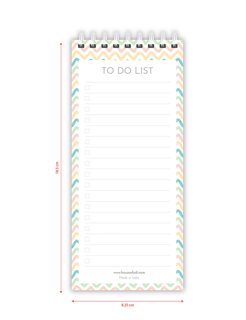 To Do List Notepad, Stripes – 50 Pages