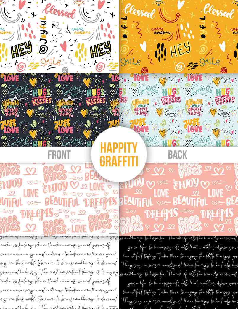 Happity Graffiti Gift Wrapping Paper Set