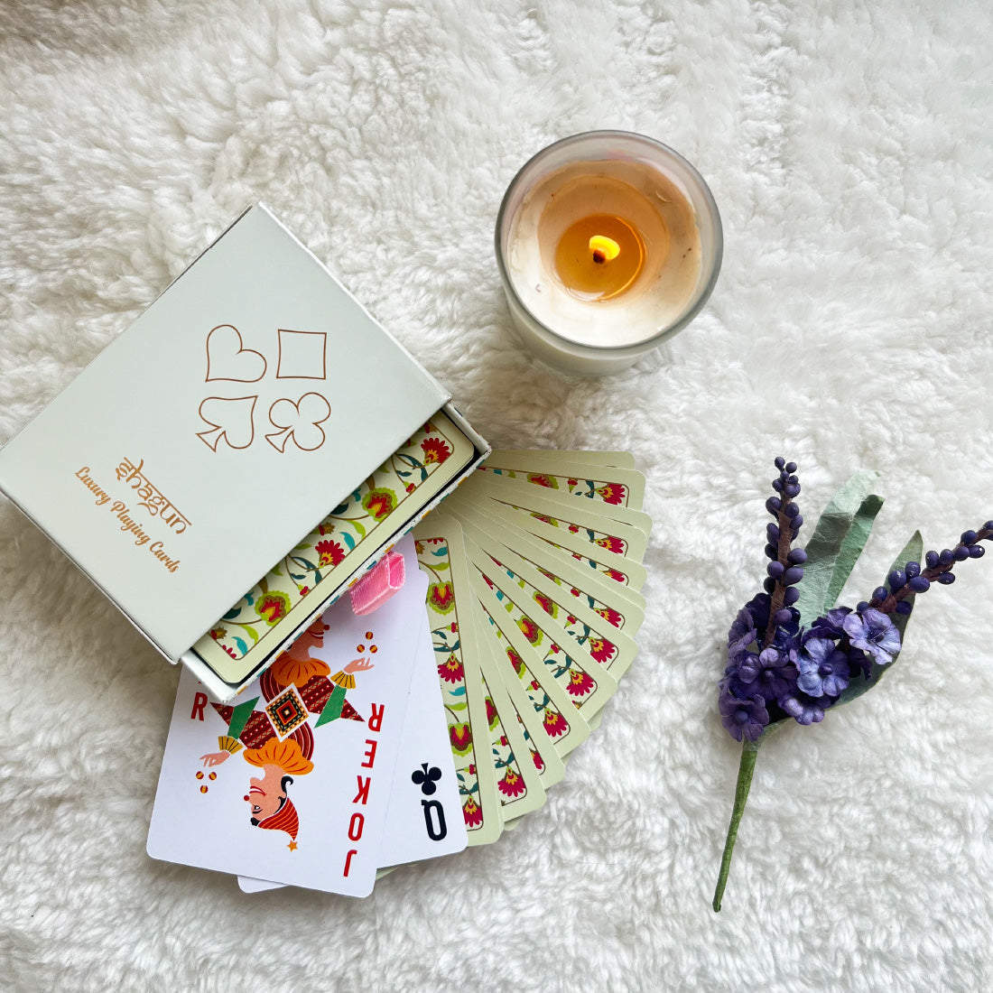 Shagun (Floral) Luxury Playing Cards Playing Cards | Festive Season | Gold Foiled | 55 Cards Deck