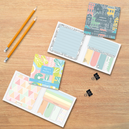 COMBO 4: Urban Chrome + Pretty Pastels Sticky Notes Combo