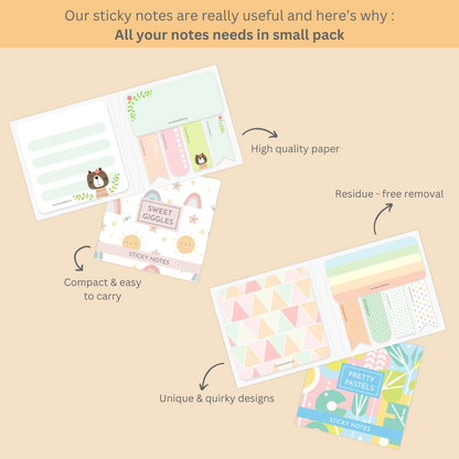 COMBO 2: Pretty Pastels + Sweet Giggles Sticky Notes Combo