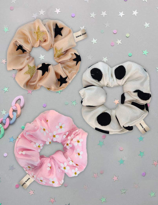 Retro Love Scrunchies | Set Of 3