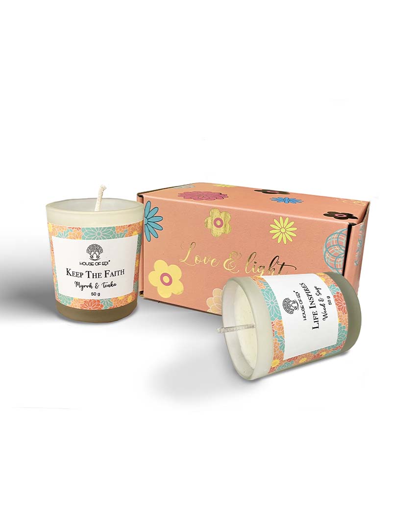 Votive Candle Gift Set | Love & Light Collection 2 | Life Inspires And Keep The Faith